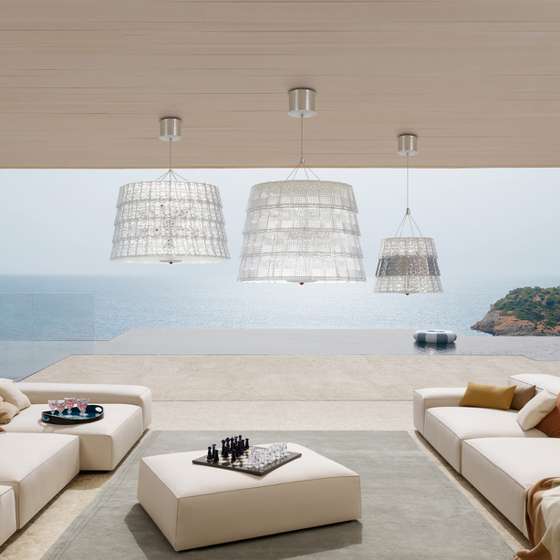 Tuile de Cristal Chandelier Frozen Silver S BACCARAT