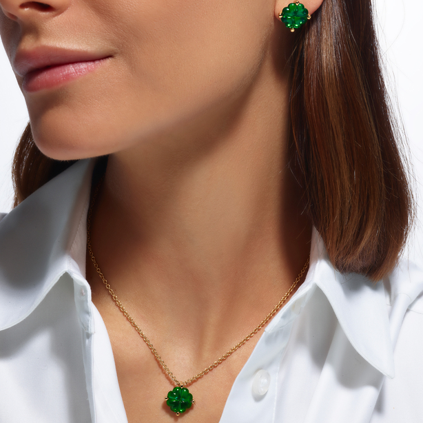 Boucles d'Oreilles Tr&egrave;fle Vermeil BACCARAT