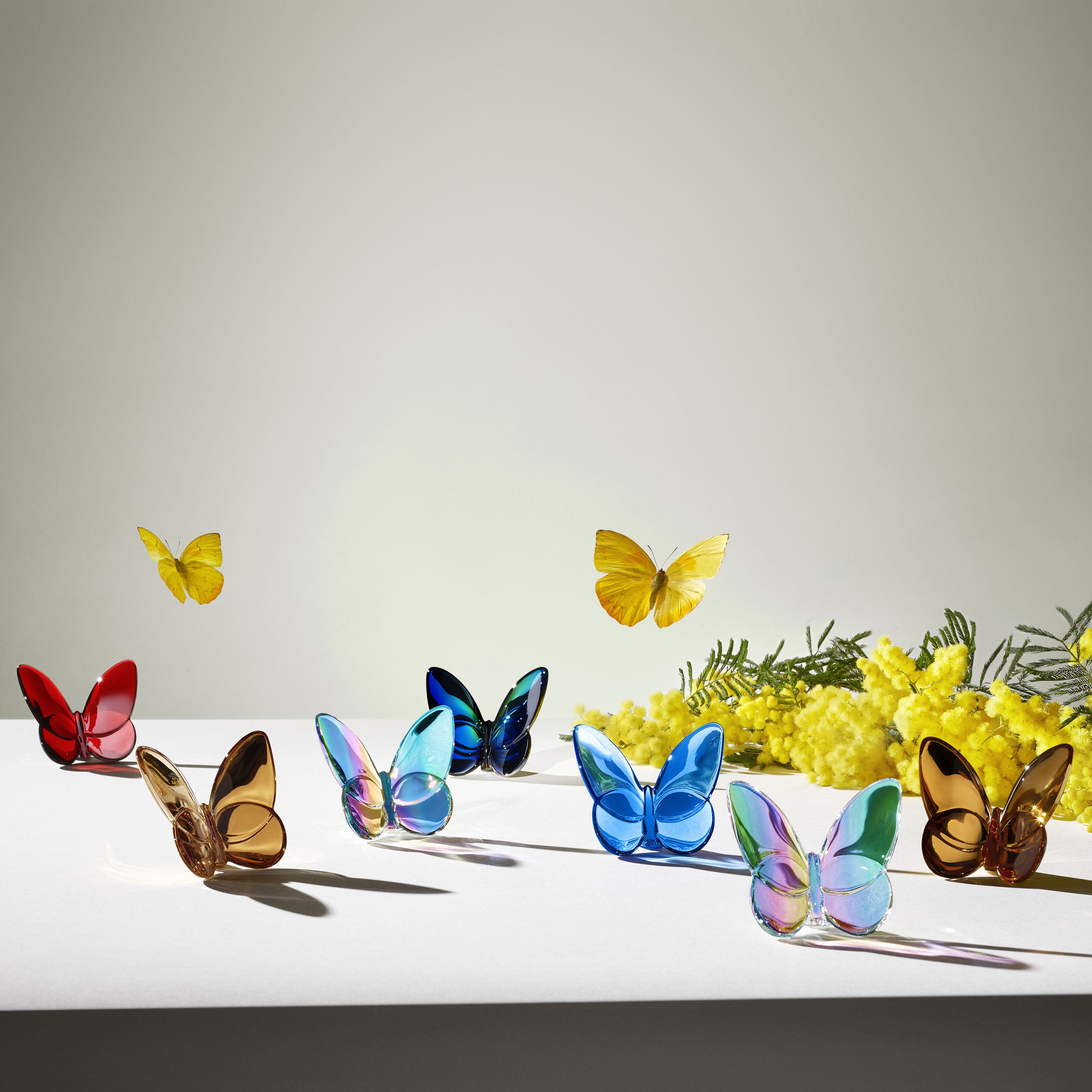 オールド・バカラ 24金彩蝶々文 ブルー 高級 一輪挿し 花瓶 バタフライ