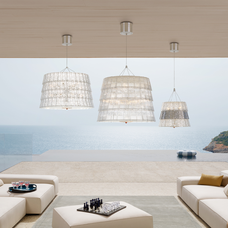 Tuile de Cristal Chandelier Frozen Silver M BACCARAT