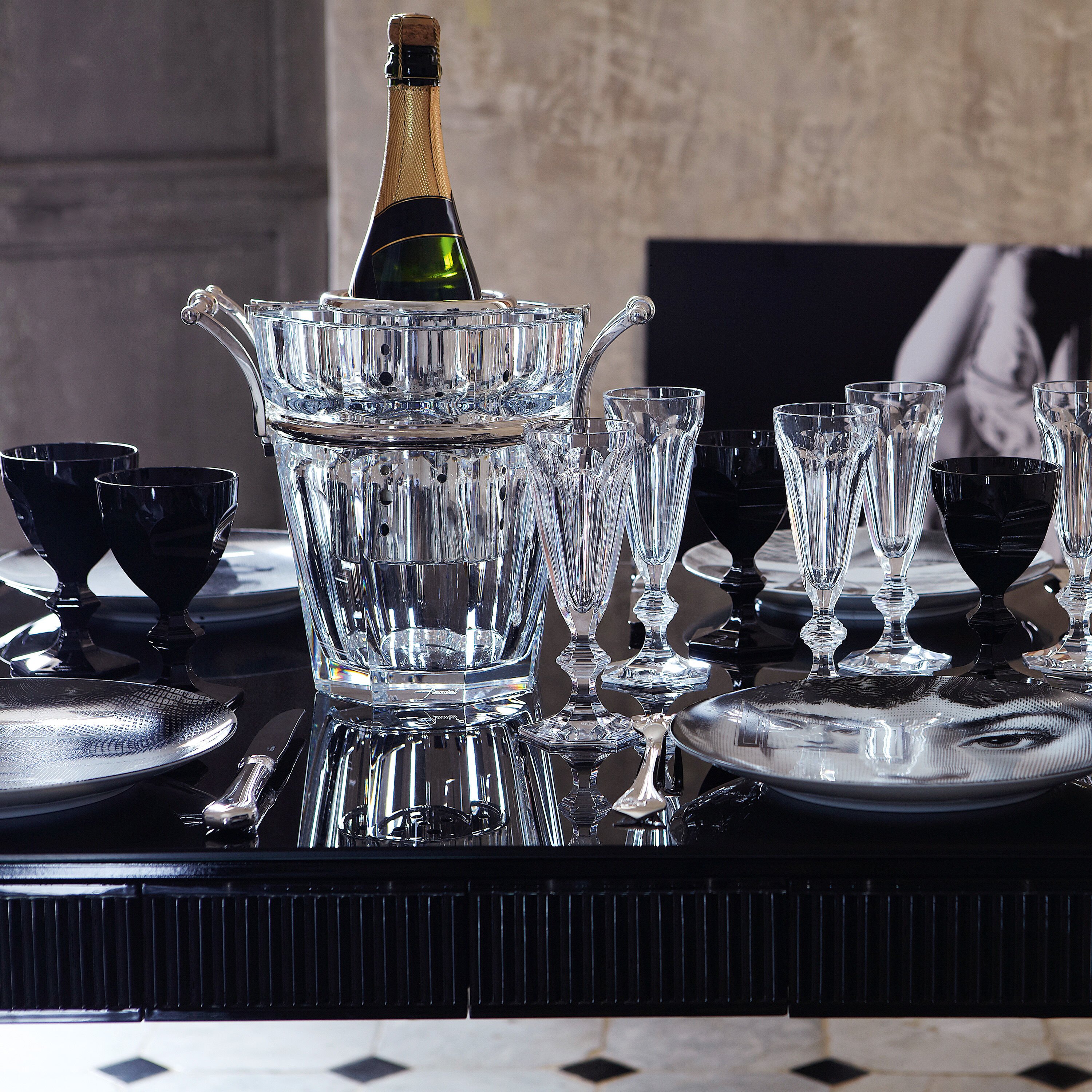 ★美品★Baccaratバカラハーモニーワインシャンパーニュクーラーガラス シャンパーニュ シャンパンクーラー | バカラ 日本