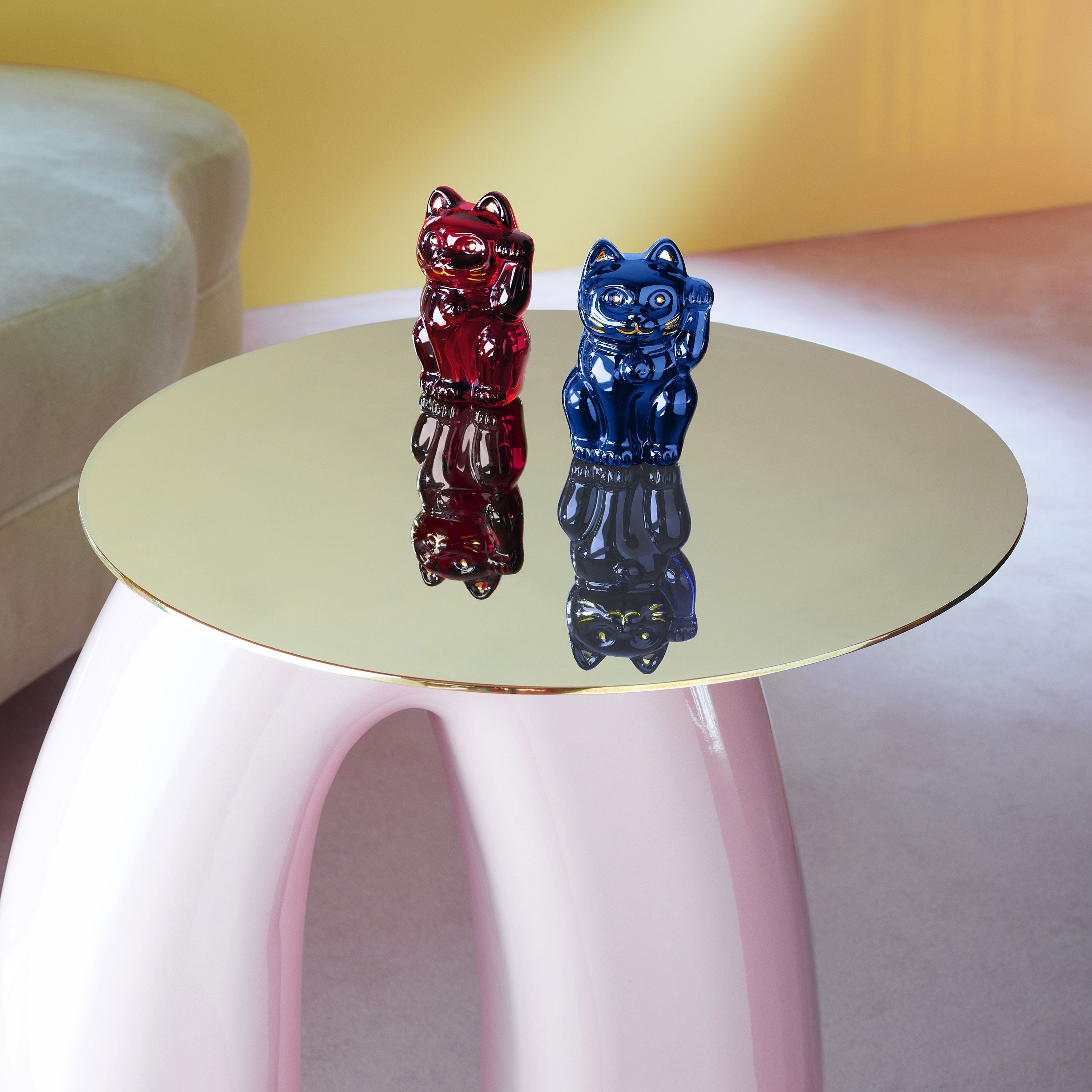 Cat Maneki Neko Figurine S Blue | Baccarat Japan