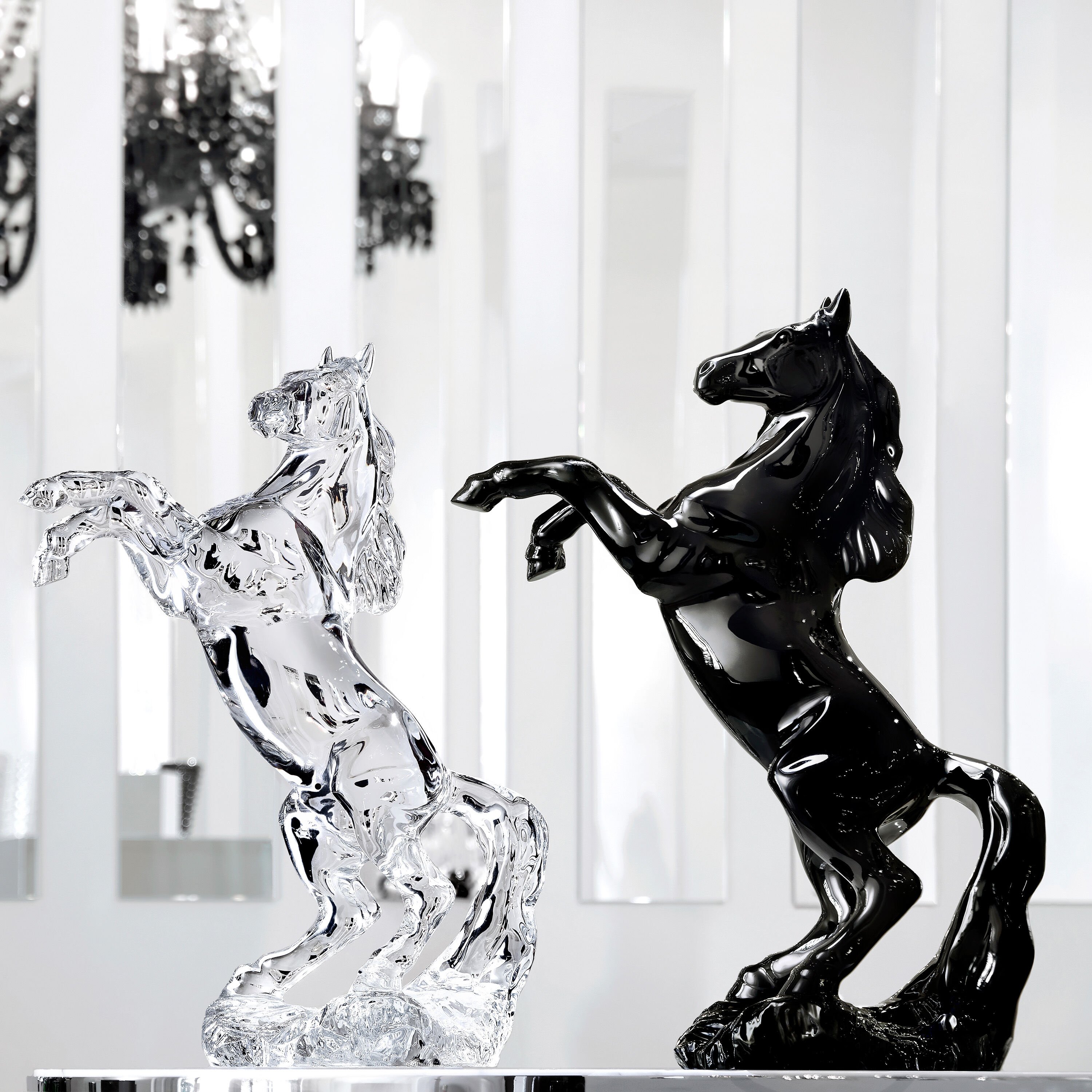 Baccarat バカラ クリスタルガラス いななく馬 オブジェ 置物 馬