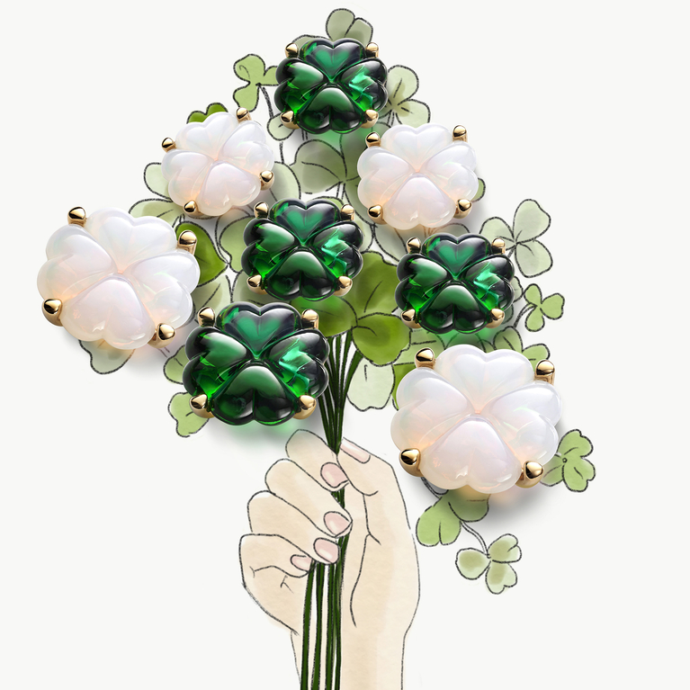 Broche Tr&egrave;fle Vermeil BACCARAT