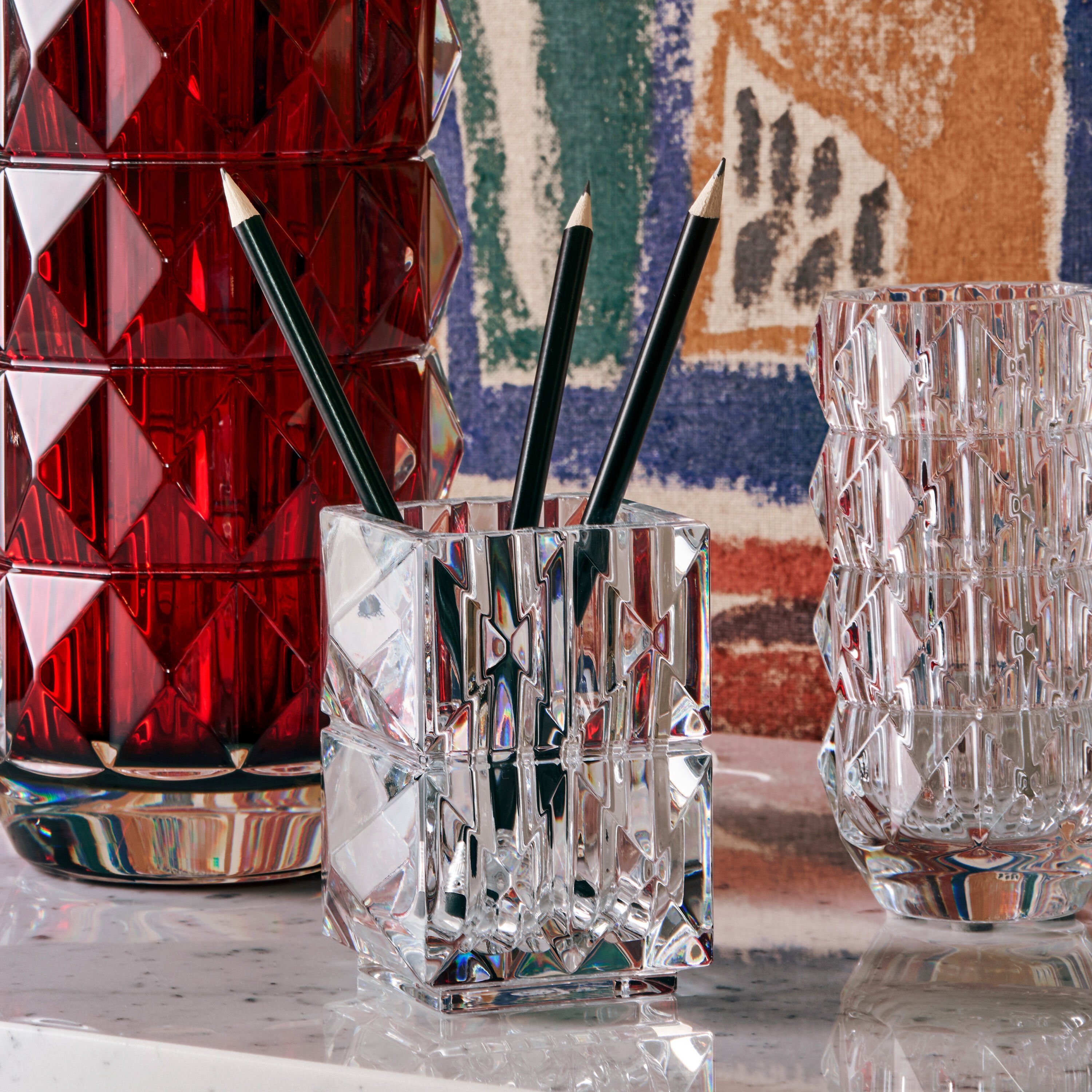 Baccarat】バカラ ペンホルダー ペン立て ラランド