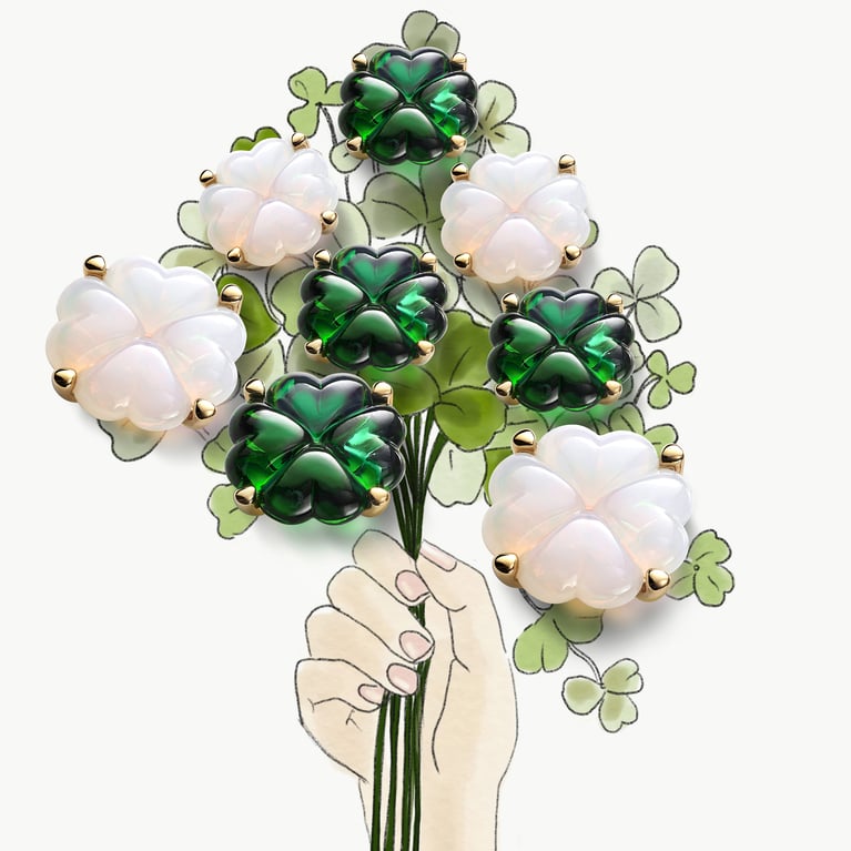 Broche Tr&egrave;fle Vermeil BACCARAT