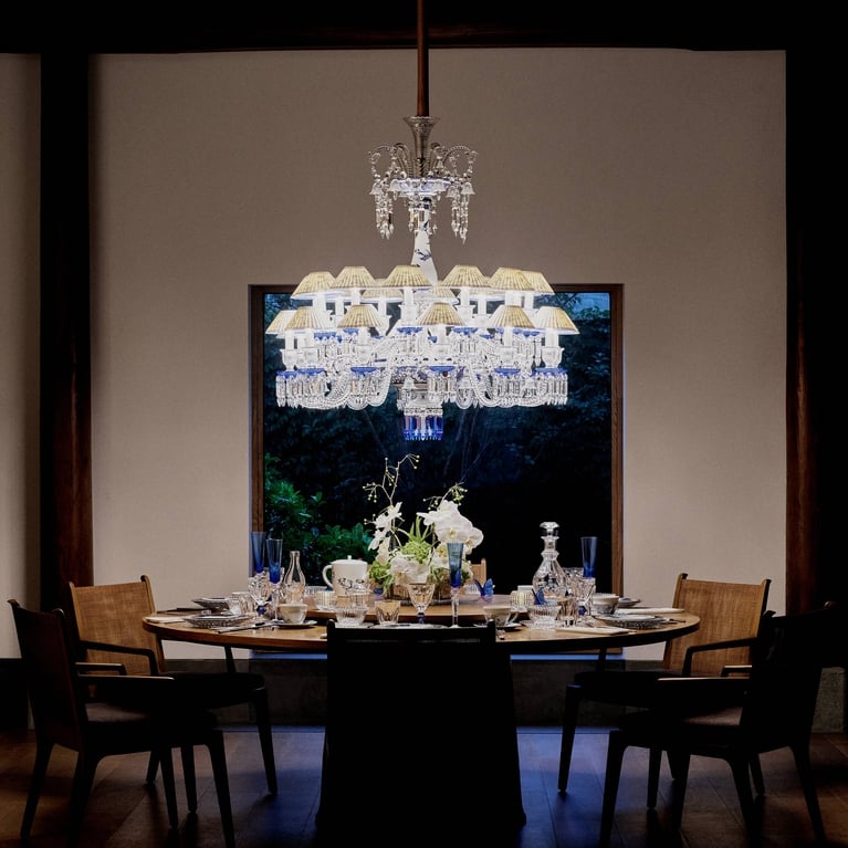 Z&eacute;nith Printemps Bleu Chandelier (24L) BACCARAT