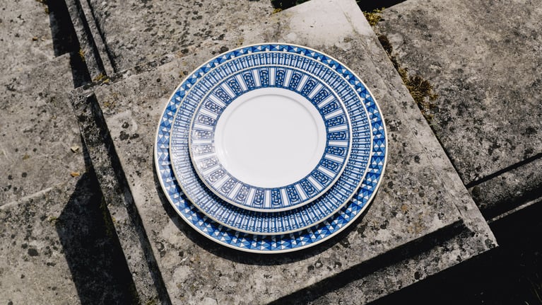 Assiettes &agrave; Dessert Arcadia Bleu BACCARAT