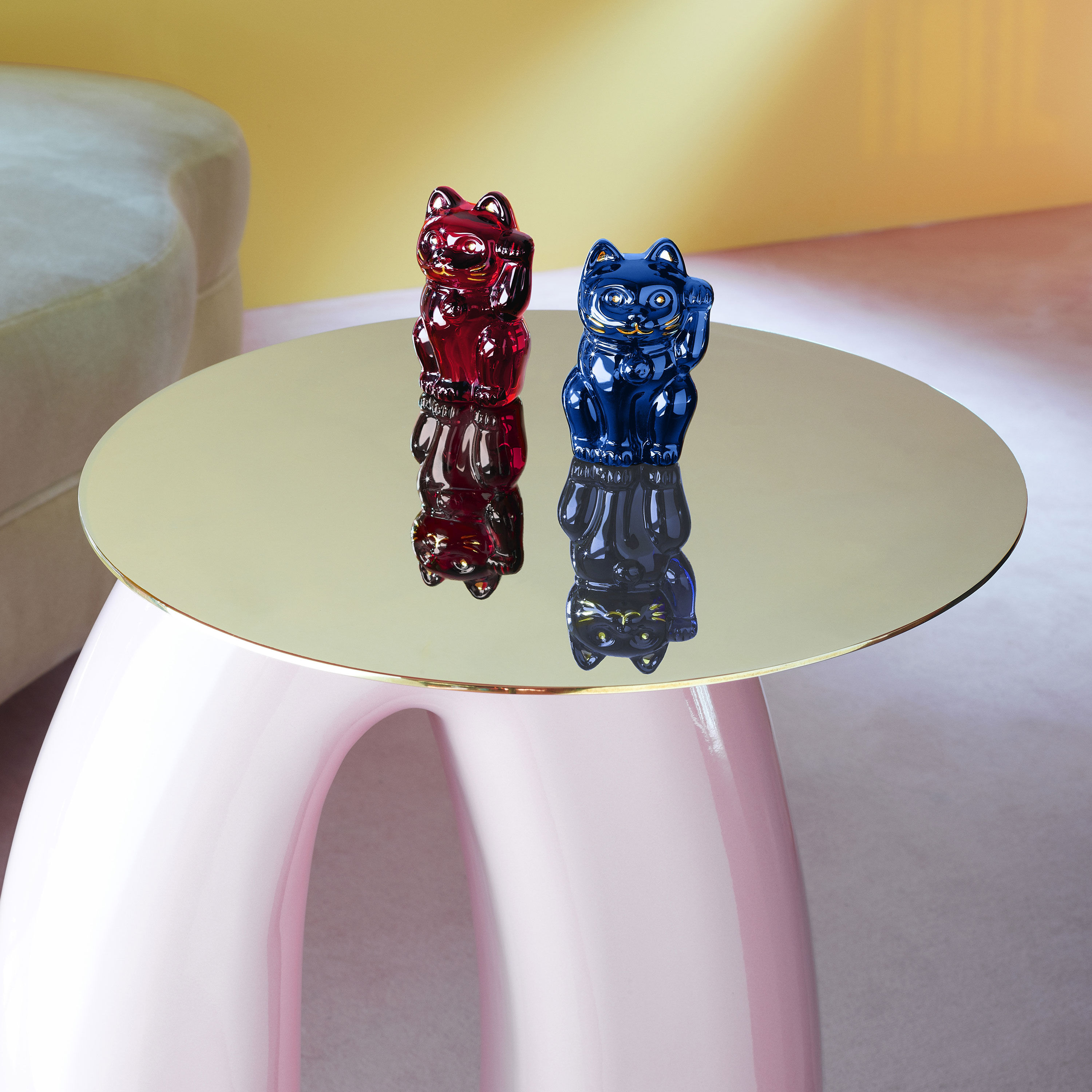 Cat Maneki Neko Figurine S Blue | Baccarat Japan