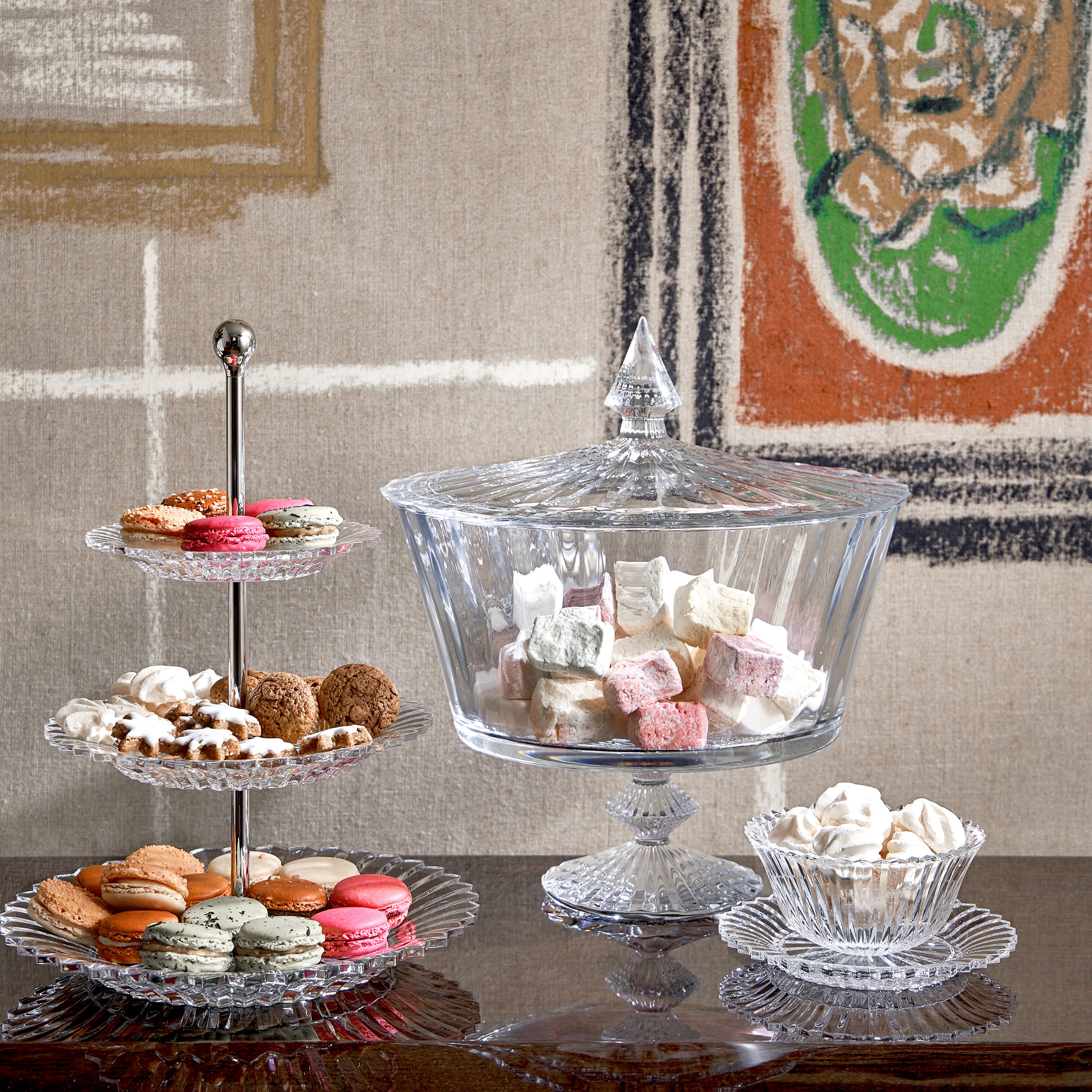 Baccarat - 美オールドバカラ Baccaratボンボニエール★キャンディーボックス100年前 オールドバカラ BACCARAT バンブー ボンボニエール 蓋付き ポット