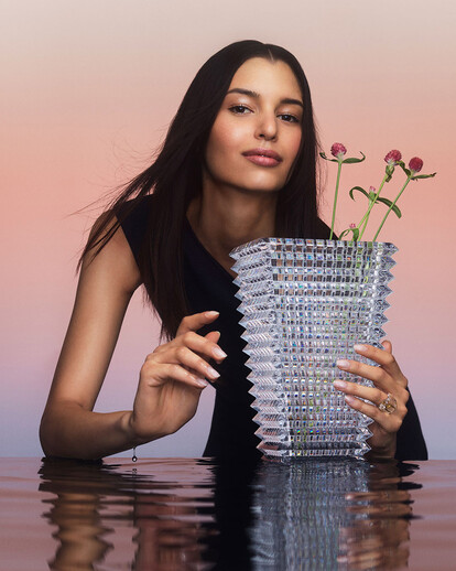 Clear Ginkgo and Octogone vases