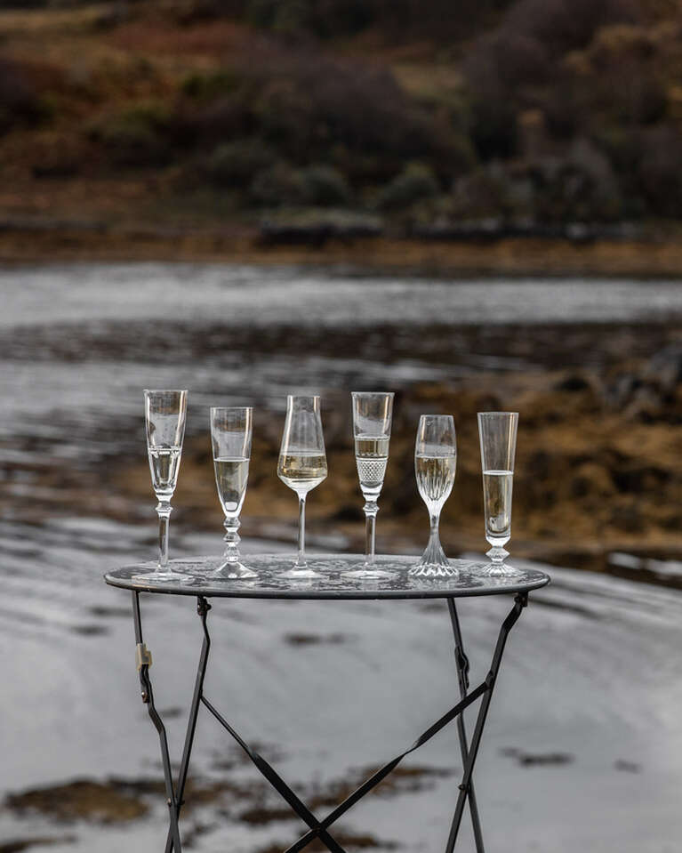 Bubble Box Set mit sechs Champagnergläsern