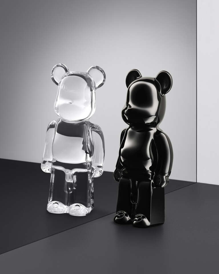 Clear and Black BE@RBRICK figurines