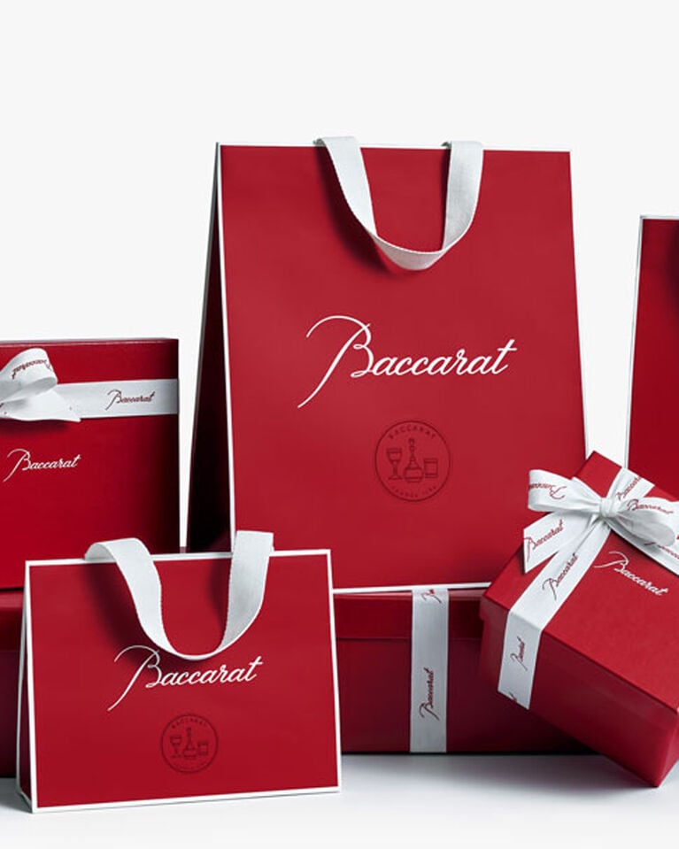 Red boxes and shopping bags