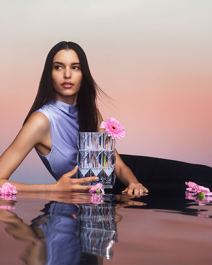 Woman and Louxor Rectangular Vase