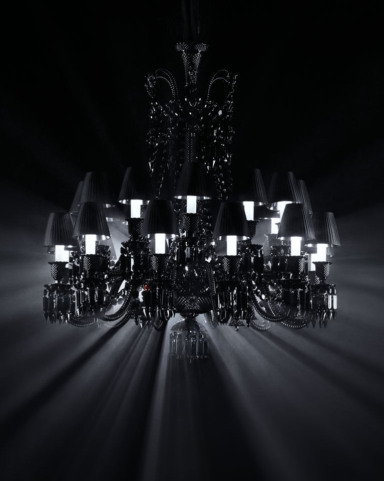 Black Baccarat ceiling designed by Philippe Starck