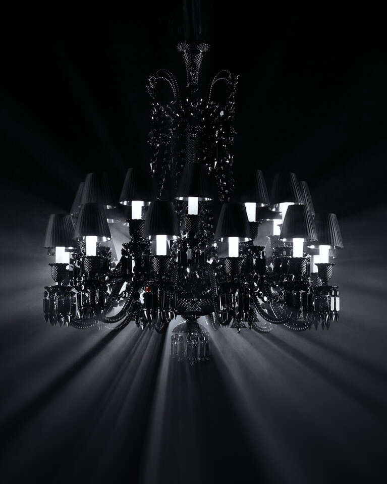 Black Baccarat ceiling designed by Philippe Starck