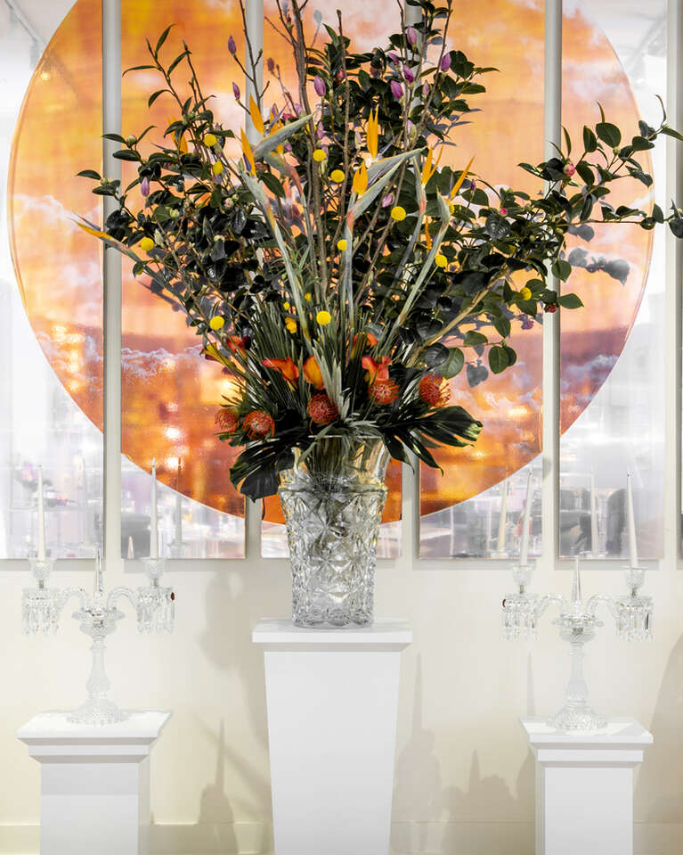 Vase and candelabras in a Baccarat boutique