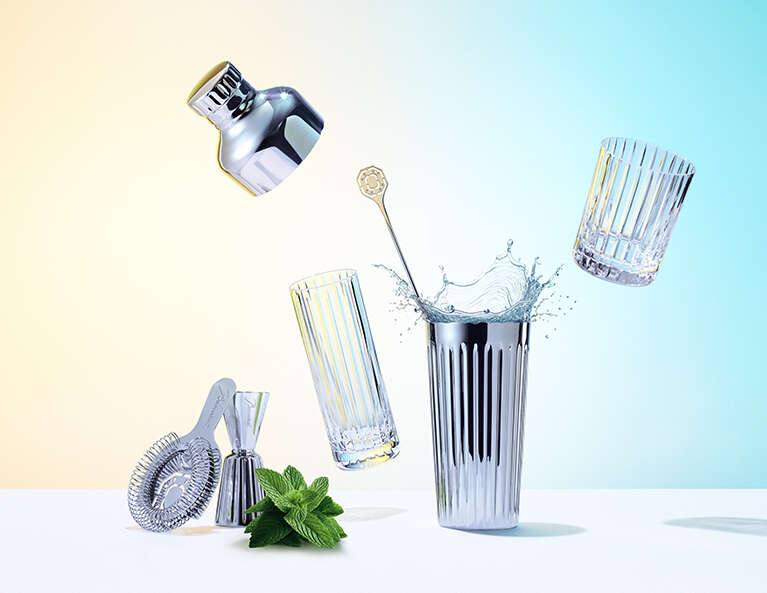 Checker, tumbler, highball and bar accessories