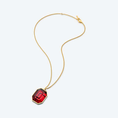 Harcourt Pendentif Rouge & Chaine Forçat Courte Voir 1