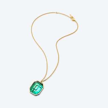 Harcourt Green Scarab Pendant & Short Forcat Chain عرض 1