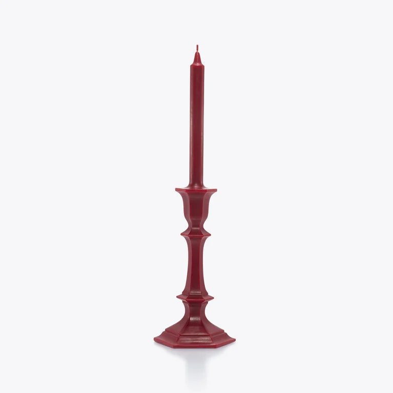 Harcourt Candlestick Candle Baccarat in Wax Red View 1