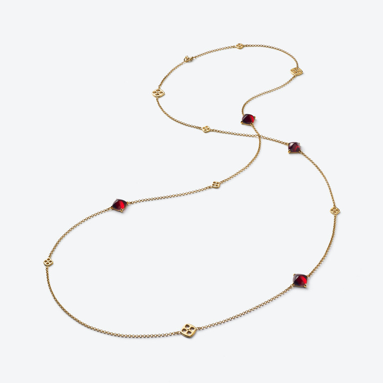 Mini Sautoir Médicis Vermeil Rouge Miroir Baccarat