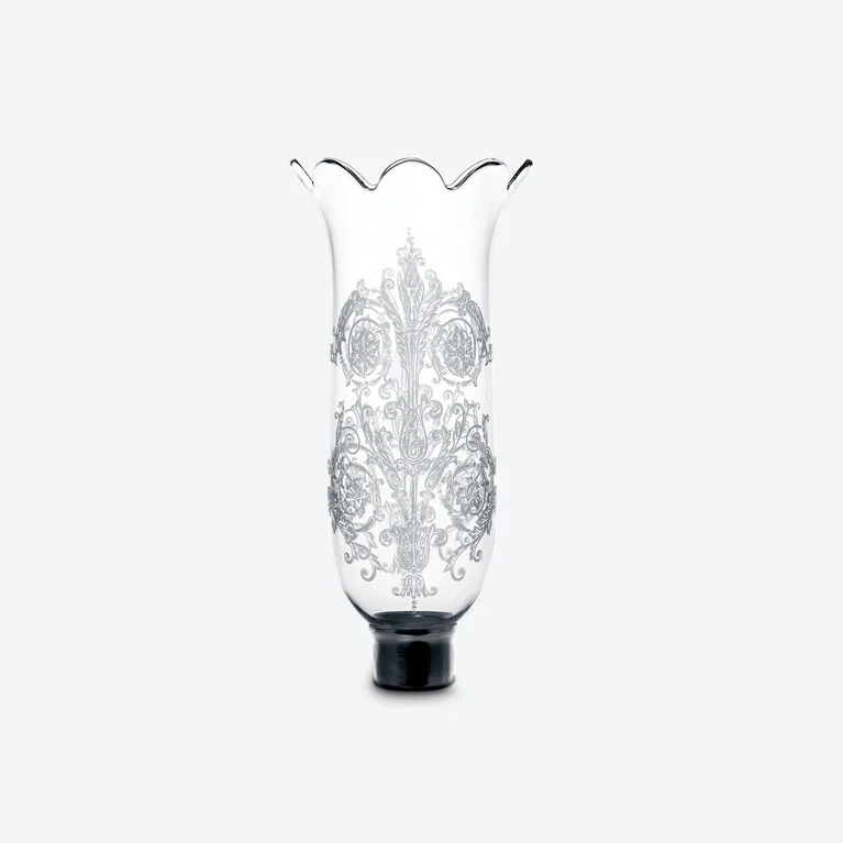 Tulip Hurricane Shades Scalloped Top Acanthus Baccarat in Crystal Clear View 1