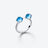 Mini Médicis Toi&Moi Silver Ring Riviera Blue
