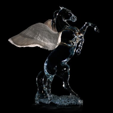 Olympus Pegasus Horse Sculpture Baccarat in Klarem Kristall