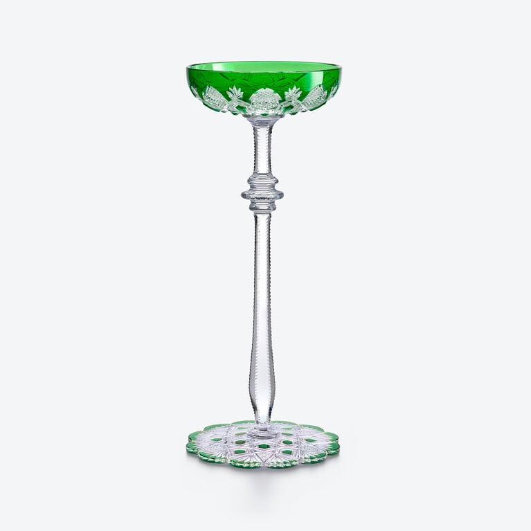 Tsar Champagne Coupe Baccarat, Champagne coupe in Green Crystal
