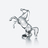 Sculpture Cheval Cabr&eacute; Baccarat en Cristal Clair