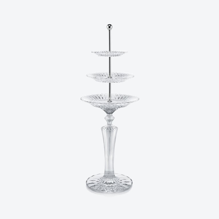 Mille Nuits Tall Pastry Stand Baccarat in Crystal Clear