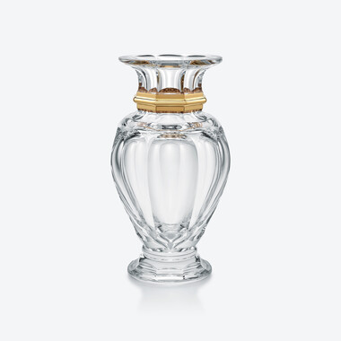 Harcourt Balustre Vase, Clear & gold