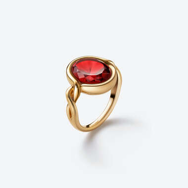 Bague Croisé Vermeil Rouge Voir 1