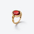 Croisé Gold Plated Ring, Red