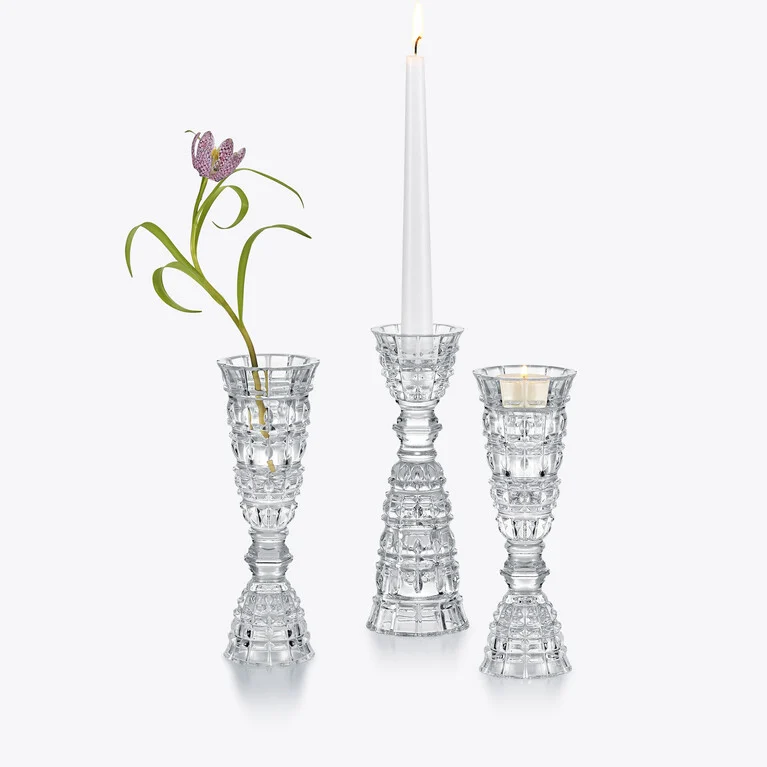 New Antique Mirage Dual Candlestick Baccarat in Crystal Clear View 2
