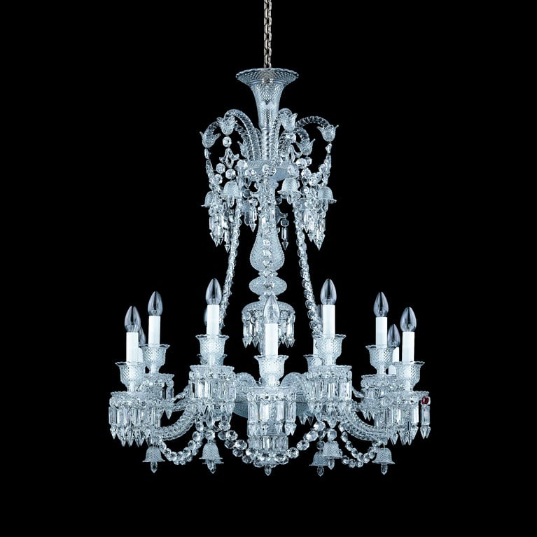 Zénith Chandelier Long (12L) Baccarat in Crystal Clear