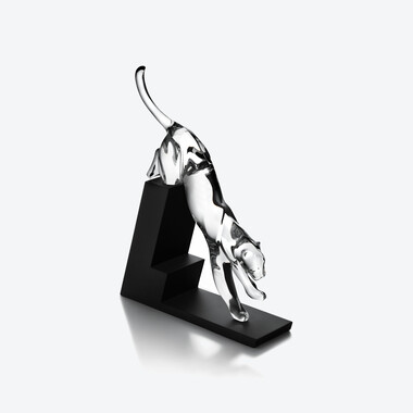 Panther the Leap Sculpture Clear Baccarat