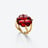 Trèfle Gold Plated Ring Iridescent Red Baccarat
