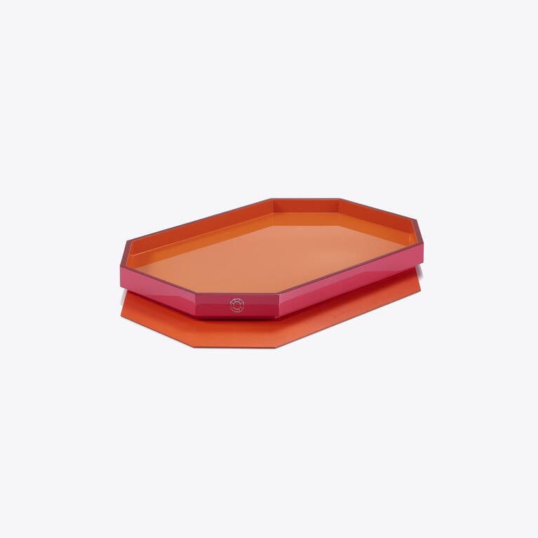 Octogone Tray S Baccarat in Lacquer Red