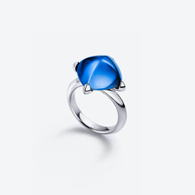 Médicis Silver Ring Riviera Blue Baccarat