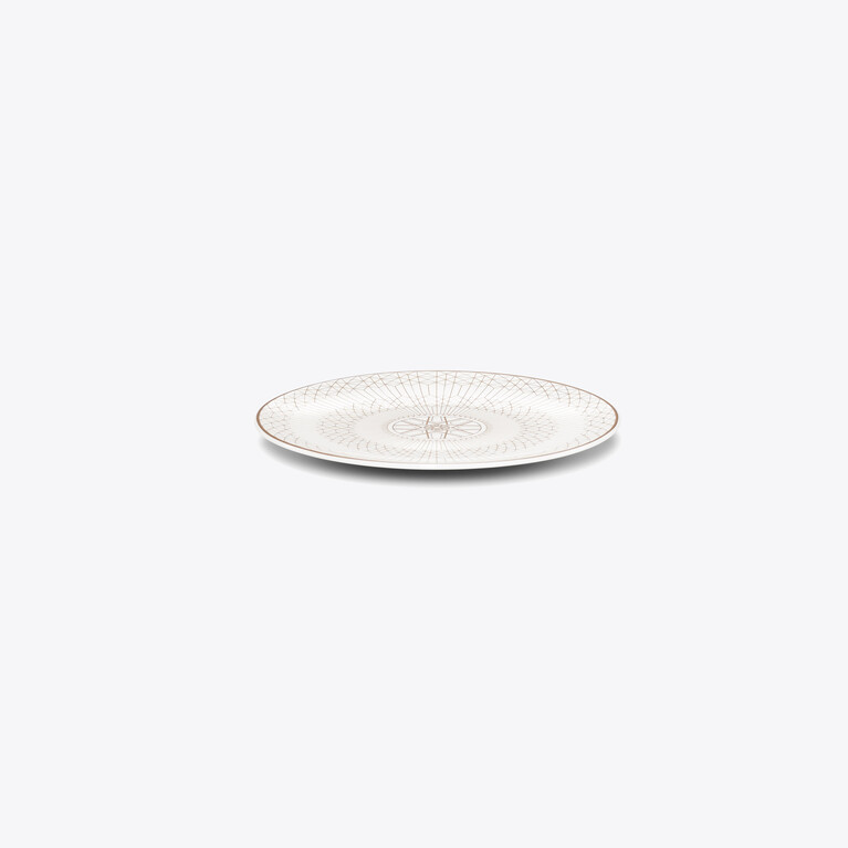 Arcadia Gold & Platinum Bread Plate  Baccarat