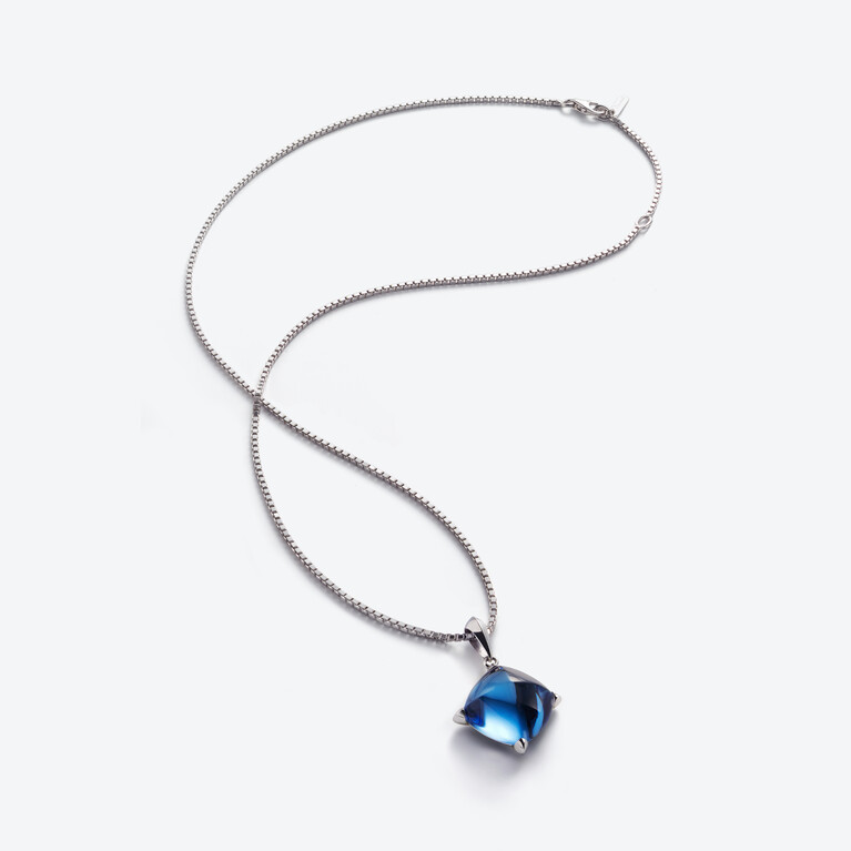 Collier M&eacute;dicis Argent Baccarat en A19 Bleu Voir 1