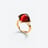 Médicis Gold Plated Ring Baccarat in 18-Karat Gold-Plated Red