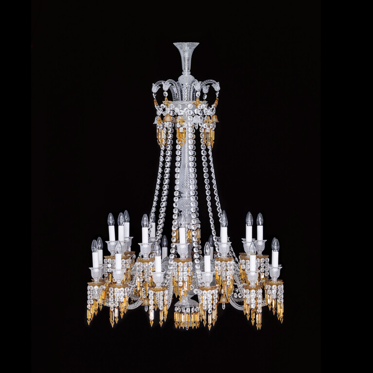 Z&eacute;nith Charleston Chandelier Long (24L) Baccarat in Yellow Crystal View 1