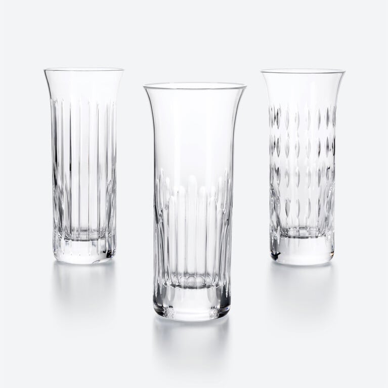 Flora Bud Vases Set Baccarat in Crystal Clear
