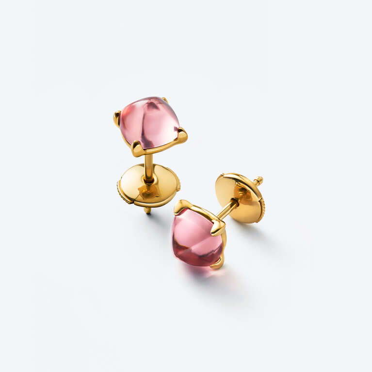 Médicis Gold Plated Earrings Pink Mirror