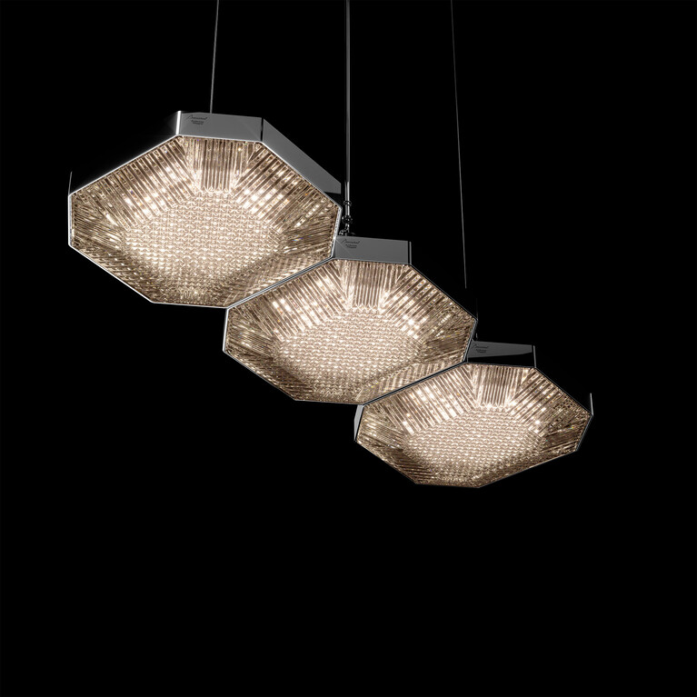 Octogone Ceiling Lamp (3L) Baccarat in Crystal Clear