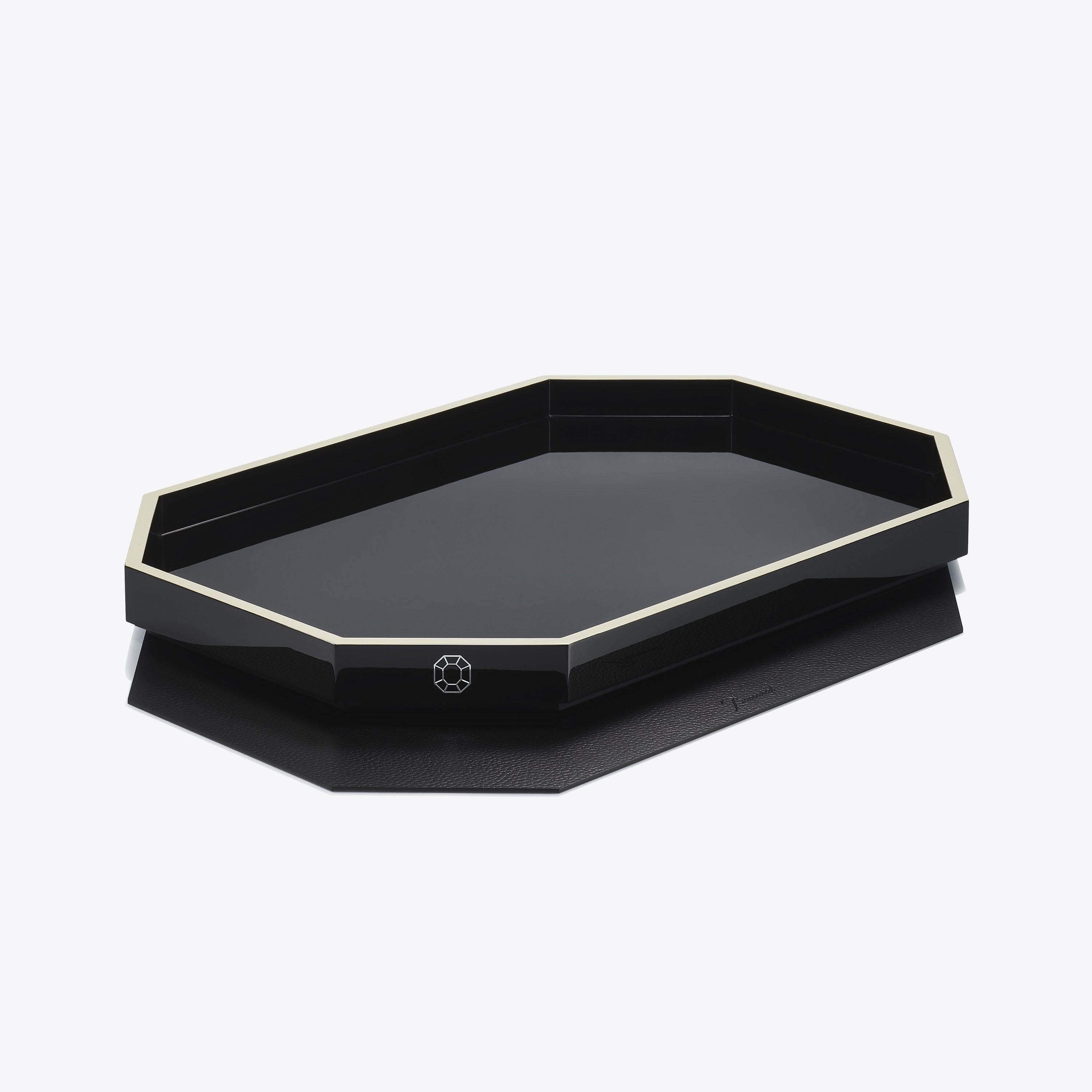 Octogon Tray, Large, Black - Thumbnail 2